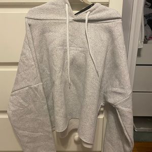 Cropped sweatshirt w hood